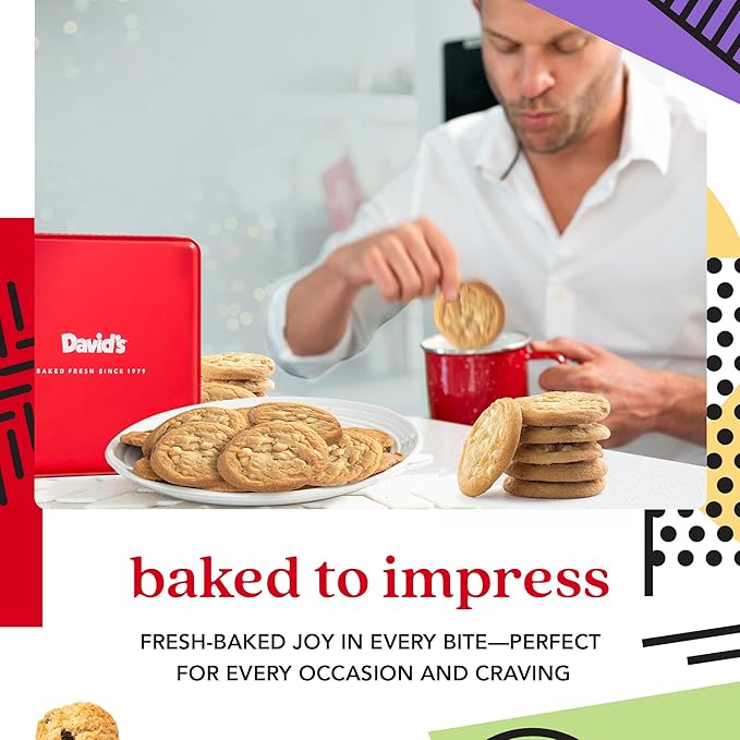 David's Cookies Freshly Baked Cookies - Delicious Handmade Soft Variety - Exquisite Gourmet Gift for Friends & Family on Special Occasions - Macadamia Nut 2lbs