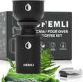 Pour Over Coffee Maker Camp Set – Vacuum Insulated Mug with Leakproof Lid, Stainless Steel Micro Filter, Scratch-Resistant Finish, Portable Coffee Maker for Camping, Travel & Outdoor Adventures
