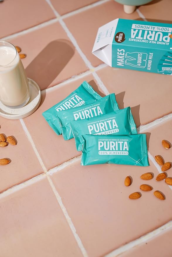 La Purita 100% Pure Unsweetened Almond Milk Concentrate Cream – Makes 128 Fl Oz (16 Servings) – Just Add Water and Blend – Vegan, Dairy-Free, Keto, Gluten-Free