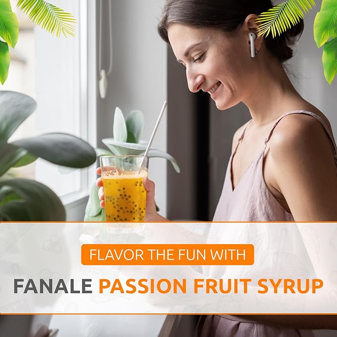 Fanale Premium Flavoring Concentrated Syrup for Bubble Tea 5.5 lb | Passion Fruit Flavor Syrup | for Boba Tea, Smoothies, Slushes, Desserts | 5.5 lb | SRP503
