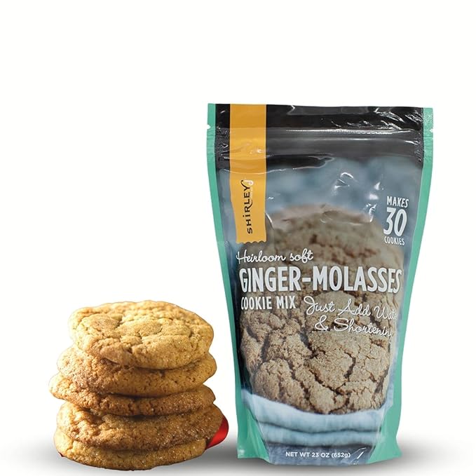 Shirley J- Gourmet Ginger Molasses Cookie Mix Make 30 Cookies | Fresh Ginger Cookies In Minutes Only Add Water & Shortening | Chef Grade Premium Ingredients