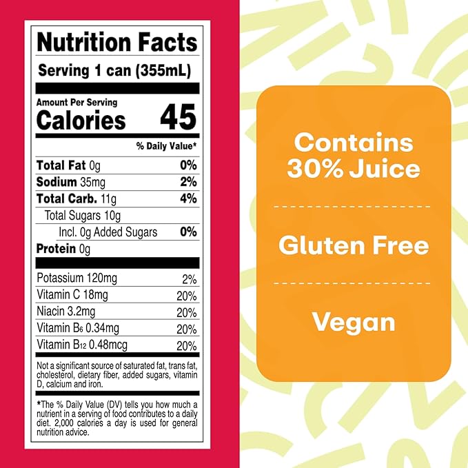 WellWithAll Energy Drink Variety Pack – Fruit Punch, Tropical Mango, and Peach Flavors – Caffeine from Tea – With Vitamin C – Lightly Sparkling Beverage – Fruit & Veggie Juice Blend – 12 Oz (Pack of 12 – 4 Cans of Each Flavor )