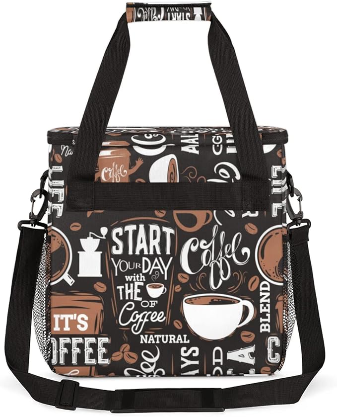 cfpolar Coffee Maker Storage Bag, Waterproof Travel Carrying Storage Tote Bag Organizer Case, Compatible with K-Mini or K-Mini Plus, And Suitable for Other Accessories， With Pockets for K-Cup Pods