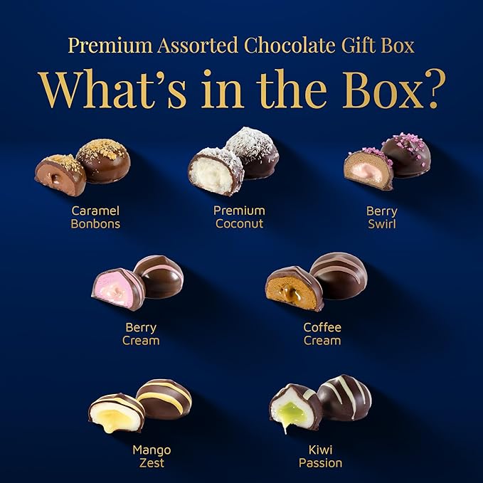 Kosher Dark Chocolate Truffles Gift Box – A Delicious Dairy Free Hanukkah Chocolate Candy for Gifting – Box of Chocolates Chanukah Gift for Women, Men, or Families