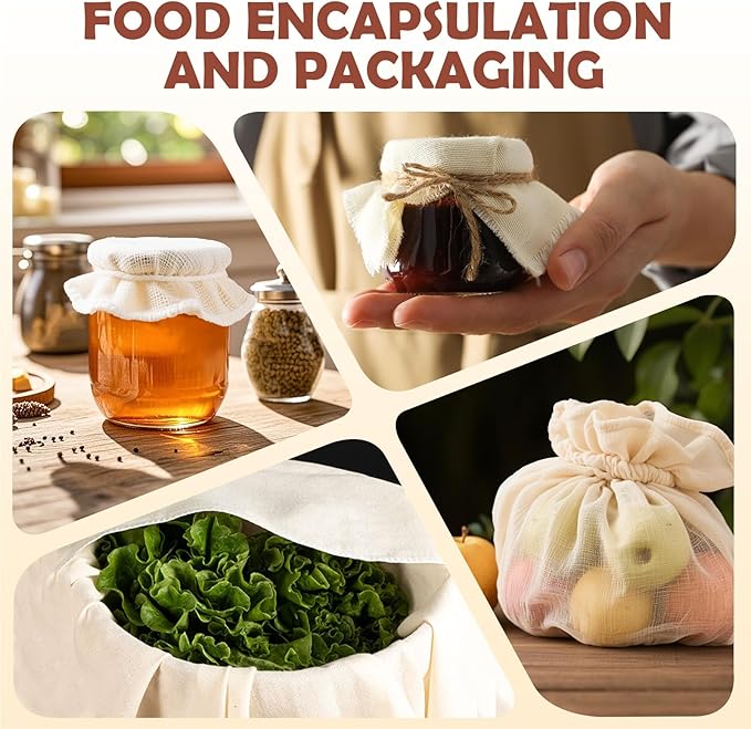 12Pcs Reusable Cheesecloth for Straining 20x20 Inch,100 Grade Cheese Cloths Hemmed Edges, 100% Unbleached Cotton Cheese Cloth,Ultra-Dense Cloth Strainer for Yogurt/Nut Milk/Baking Making 56x42 Weave