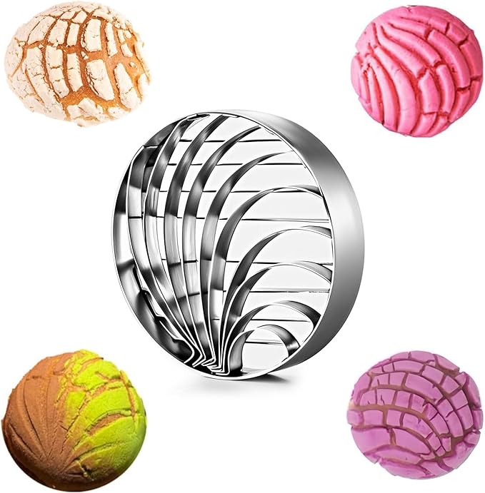 Concha Cutter Mexican Bread Mold - 4.1 Inch Stainless Steel, Two-Sided Concha Stamp for Pan Dulce, Premium Metal Bread Shape Cutter, Cortadora De Pan Mexicano