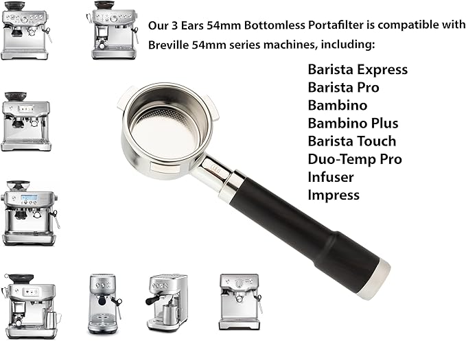 LILQ 54mm Spouted Portafilter Compatible with Breville Barista Express, Barista Pro, Bambino, and More –18-20g basket included (Olive Fusion, 54mm Breville Double Spouts)