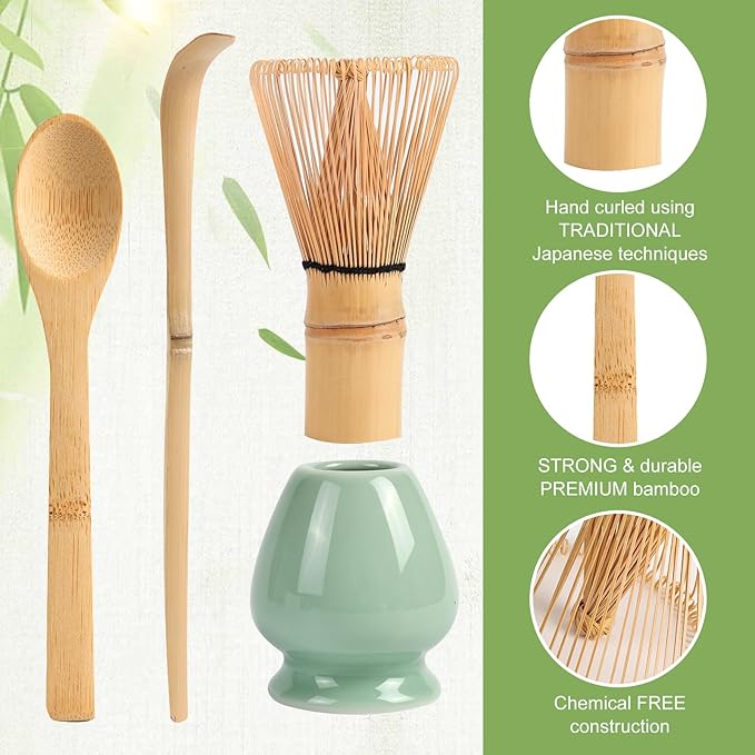 Matcha Bamboo Whisk, Bamboo Whisk,Matcha Whisk Set,Matcha Whisk Holder,Matcha Whisk And Stand,Tea Scoop And Tea Spoon