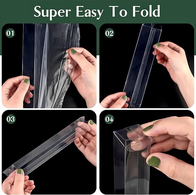 45 PCS Clear Pretzel Rod Boxes 1x1x8 Inches Gumball Tubes Box for 8, Individual Treat Box Transparent Plastic Candy Party Favor Boxes