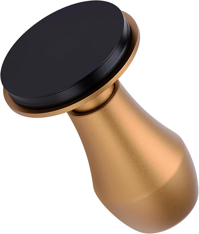 Normcore 58.5mm Coffee Tamper V4, Espresso Barista Hand Tamper, Spring Loaded Tamper With Titanium PVD Coating Flat Base, Bronze Anodized Aluminum Handle, Compatible with 58mm Espresso Machine