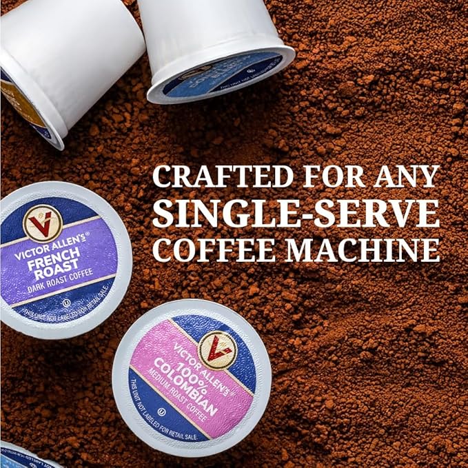 Victor Allen's Coffee Variety Pack (Kona Blend, Italian Roast, Seattle Dark, Caramel Macchiato), 96 Count, Single Serve Coffee Pods for Keurig K-Cup Brewers