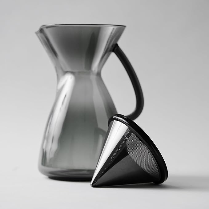 Able KONE for Chemex: The Original Reusable Black Titanium Coffee Filter