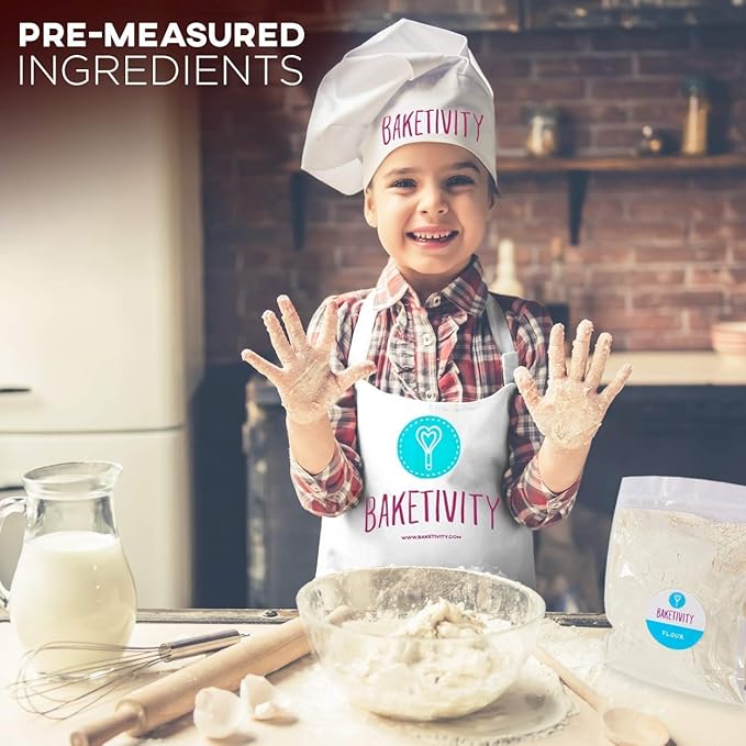 BAKETIVITY Kids Baking DIY Activity Kit - Bake Delicious Healthy Gluten Free Granola Bars with Pre-Measured Ingredients – Best Gift Idea for Boys and Girls Ages 6-12