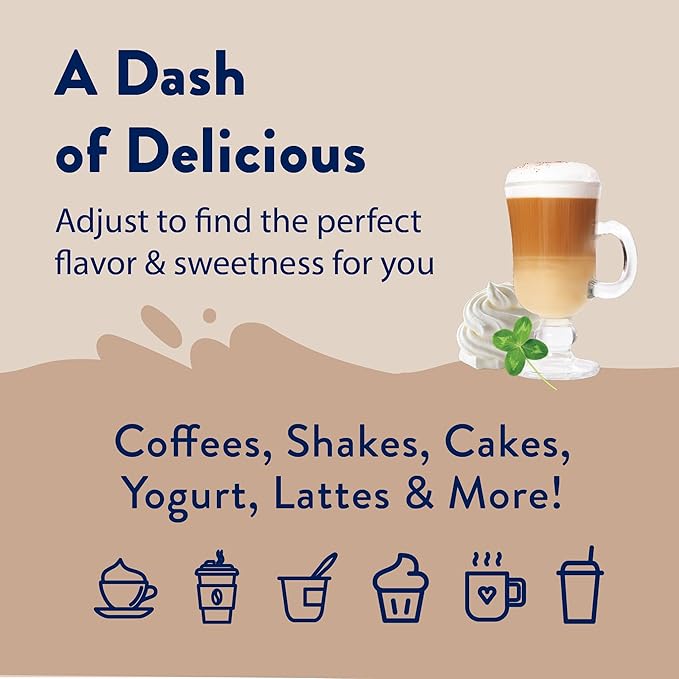 Jordan's Skinny Syrups Sugar Free Coffee Syrup, Irish Cream Flavor Drink Mix, Zero Calorie Flavoring for Lattes, Protein Shake, Food & More, Gluten Free, Keto Friendly, 25.4 Fl Oz, 2 Pack