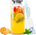 Yirilan Glass Pitcher, 1.8 Liter Water Pitcher with Lid, Beverage Pitchers for Hot, Cold Water, Iced Tea and Juice Drink with Cup Brush