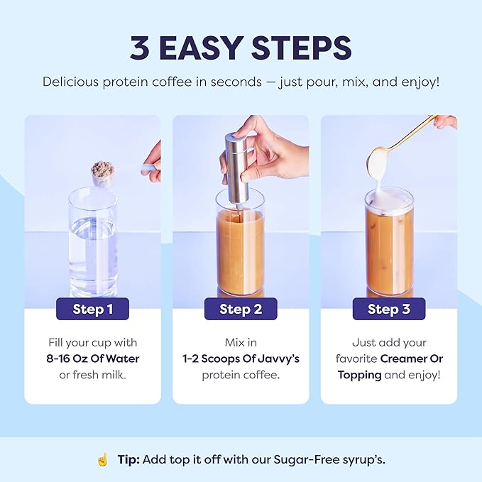 French Vanilla Protein Iced Coffee - Premium Whey Protein & Instant Iced Coffees - Natural Cold Brew Coffee - Zero Artificial Flavors & Sweeteners, 80 mg Caffeine, 0g of Sugar, 20 Servings
