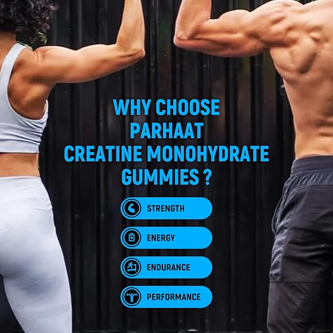 Creatine Monohydrate Gummies 5g for Men & Women - Boost Focus,Strength, and Endurance, Anti-Melting Formula, Vegan, Gluten-Free, Non-GMO, 2.5 Gram Creatine per Gummy (Blueberry 90 ct)