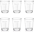 Shot Glasses Measuring Cup Set 6 Pack Espresso Shot Glasses Liquid Heavy Glass 26-Incremental Measurement 1 OZ, 2 TBS, 6 TSP, 30 ML Kitchen Tools(White)