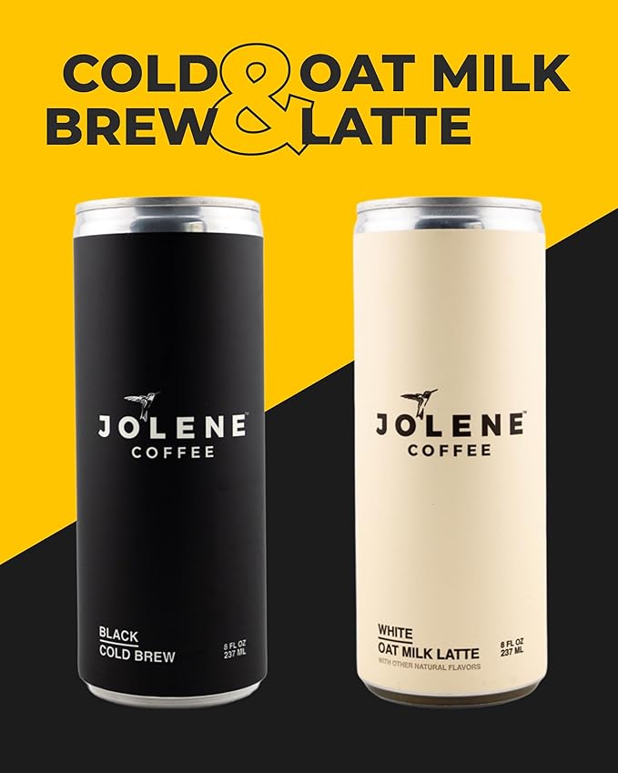 Jolene Coffee – Oat Milk Latte | 8oz Cans | Smooth, Bold, Dairy-Free, Gluten-Free, Non-GMO (12 Cans, Oat Milk Latte)