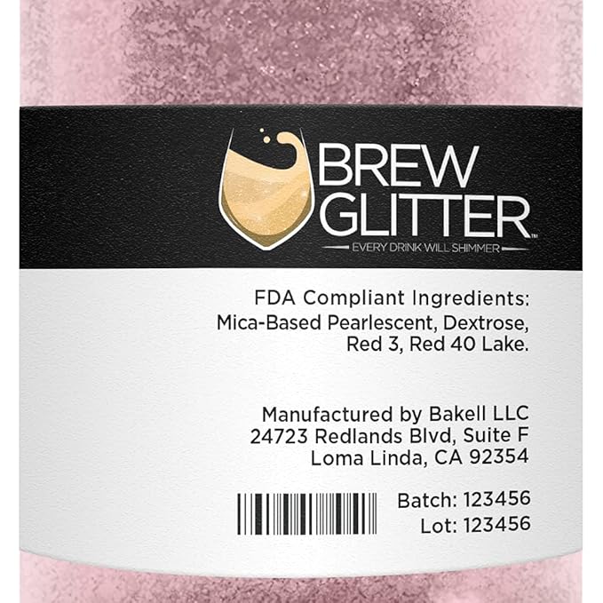 Light Pink BREW GLITTER Edible Glitter For Drinks, Cocktails, Beer, Garnish Glitter & Beverages | KOSHER & HALAL Certified | 100% Edible & Food Grade | Vegan, Gluten, Nut Free (50g, Light Pink)