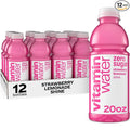 vitaminwater Shine Strawberry Lemonade Zero Sugar, Flavored Water Beverage, 20 fl oz Bottles, 12 Pack