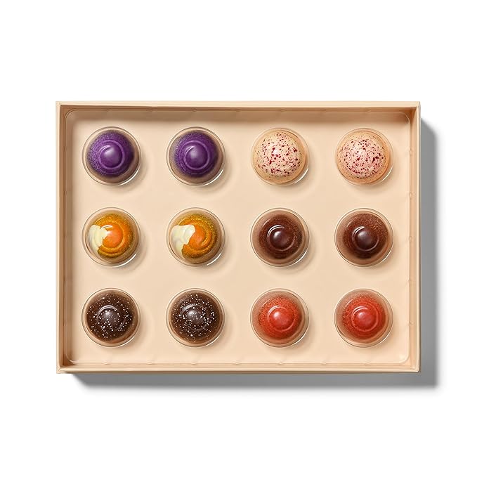 Ethel M Chocolates Premium Truffles Collection Chocolate Gift Box, Milk, Dark & White Chocolate Candy Assortment, 12 Pieces of Creamy, Smooth and Rich Chocolate Gems