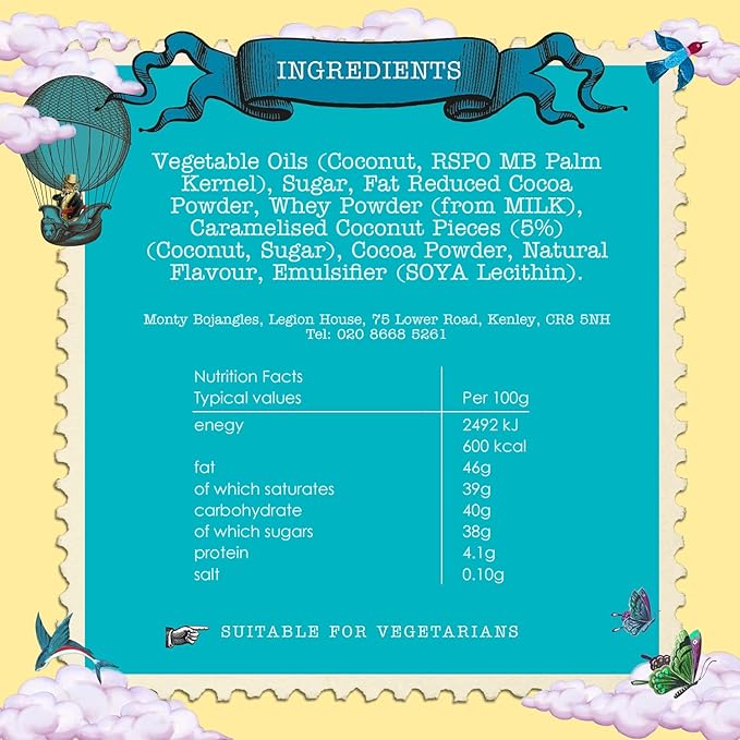 Monty Bojangles Spirit Blue Cocoa Dusted Truffles Cat Tin (4.37 oz) - Coconut Crush Luxury Chocolatey Truffles - Collectable Cat Tin Chocolate Gift