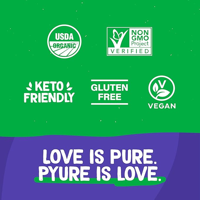Pyure Organic Caramel Flavored Syrup, Zero Sugar, 1 Net Carb Keto Syrup, Gluten-Free, Organic Plant-Based Sugar Free Caramel Syrup for Vegan Keto Friendly Food, 14 Oz (Pack of 5)