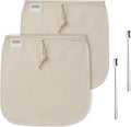 Reusable Cold Brew Bags & Cold Brew Coffee Bags Reusable - for Toddy Systems |11.8 inch Large 100% Natural Organic Cotton Cold Brew Filter Bags 2-Pack + 2 Bonus 304 Silver Spoons