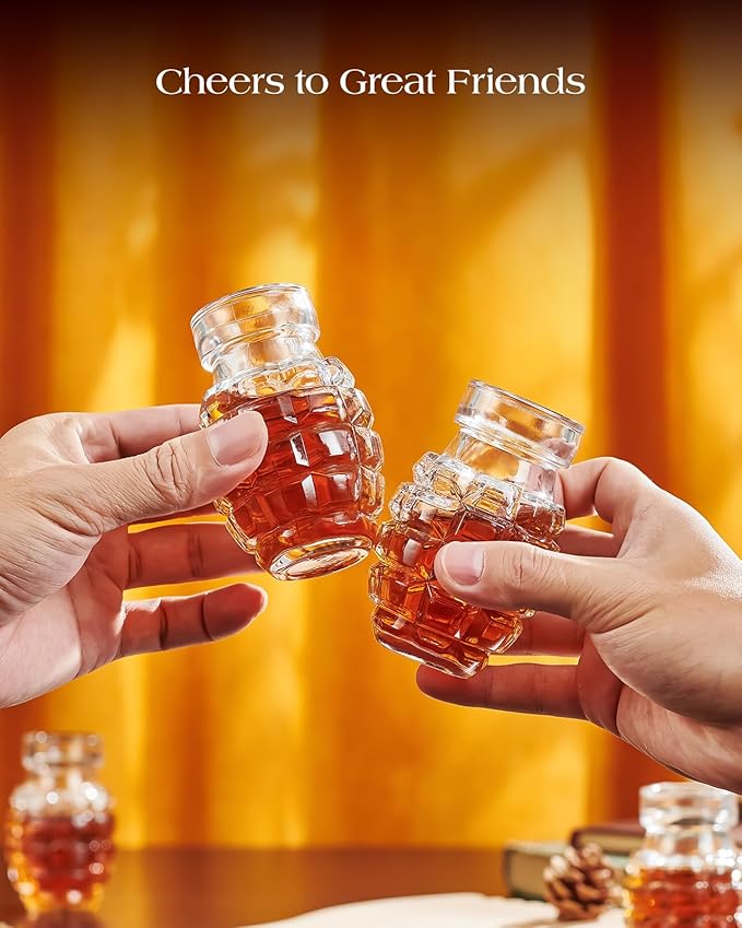 Kollea Grenade Shaped Shot Glass Set, Shot Cups with Heavy Base for Whiskey, Tequila, Vodka, Liquors, Set Of 6, 2.37 oz