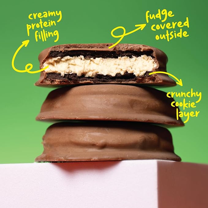 Hangryboy Protein Cookie Sandwich – 14g High Protein, Gluten‑Free, GMO‑Free Cookies - Perfect on The Go Protein Snack, Variety Pack, 12‑Count Box