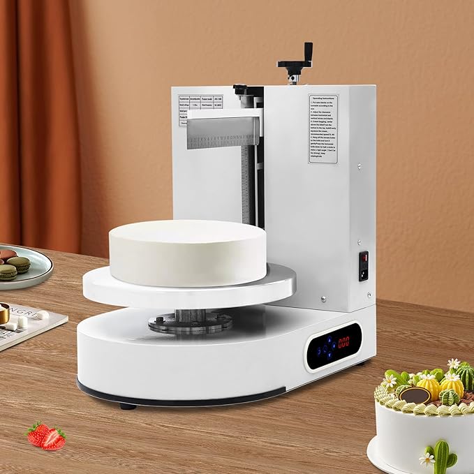 Cake Decorating Coating Machine Cream Spreading Automatic Frosting Turntable with Graduated Scraper for 4-12inch Cakes, 30-200RPM Rotating Speed