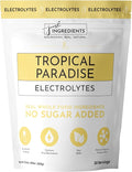 JUST INGREDIENTS Tropical Paradise Electrolytes Drink Mix - Coconut Water, Sea Salt, Trace Minerals - 30 Servings