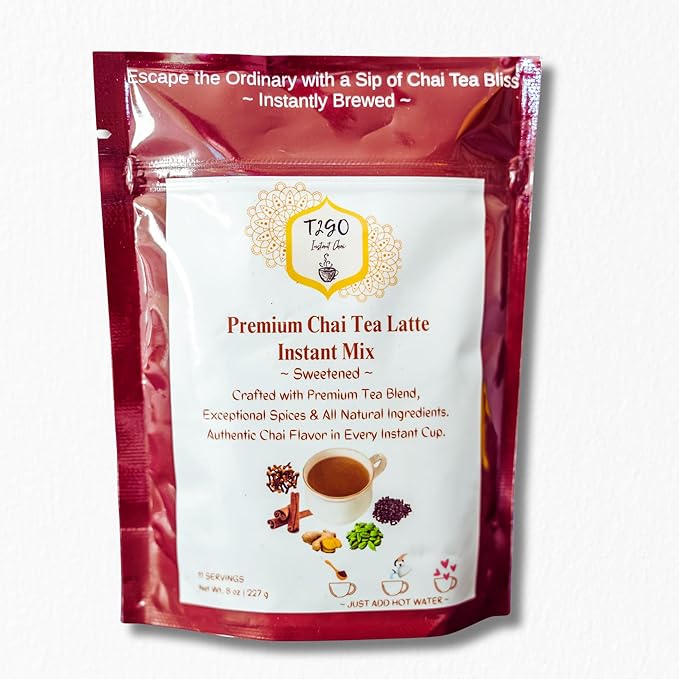 T2GO Chai Latte Mix | Instant Masala Chai Powder | Authentic Indian Tea Latte | Ready in Seconds | 8 oz