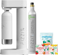 FIZZIT Fizz & Flavor Spark Bundle | Soda Maker with 12-Flavor Drink Mix Variety Pack & 1 CO? Cylinder | Customizable Carbonation, Eco-Friendly, No Electricity Needed