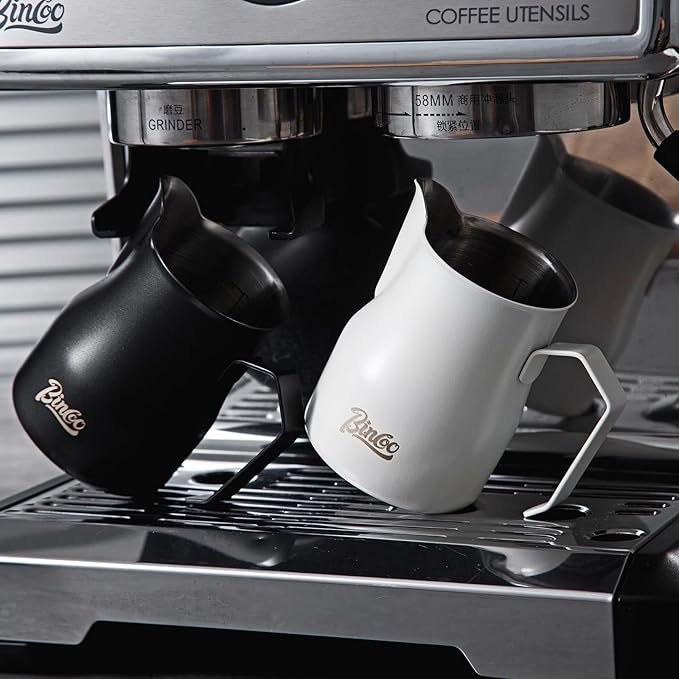 Milk Frothing Pitcher 450ML - Espresso Steaming Pitcher with Large Handle and Spout,Cappuccino Latte Art Cup for Barista and Home Cafe