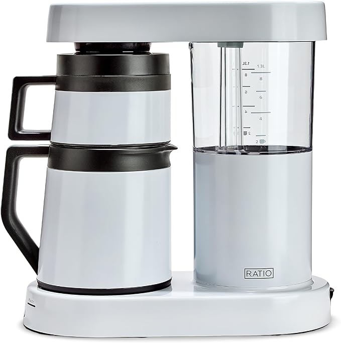 Ratio Six Series 2 Coffee Machine - Automatic Drip Coffee Maker - 1.25L/40oz - Brews 2-8 Cups - White