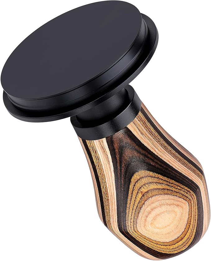 Normcore 58.5mm Coffee Tamper V4.1, Espresso Spring Loaded Tamper With Titanium PVD Coating Flat Base, 15lb / 25lb / 30lbs Replacement Springs, Colorful Wood Handle