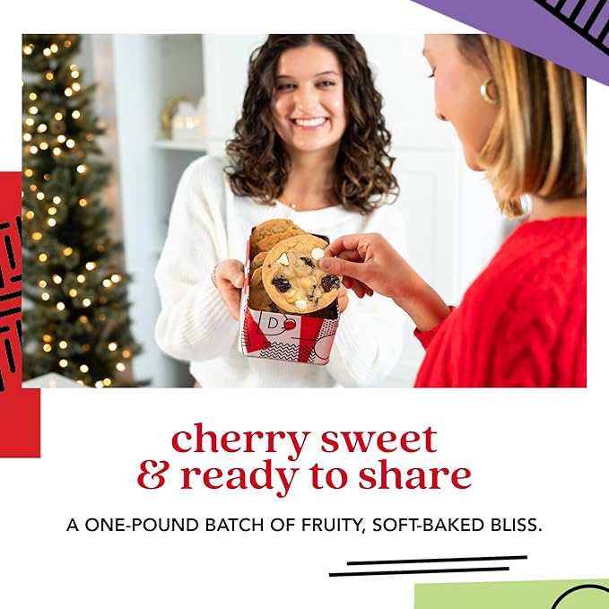 David's Cookies Freshly Baked Cookies - Delicious Handmade Soft Variety - Exquisite Gourmet Gift for Friends & Family on Special Occasions - Cherry White Chip 1lb