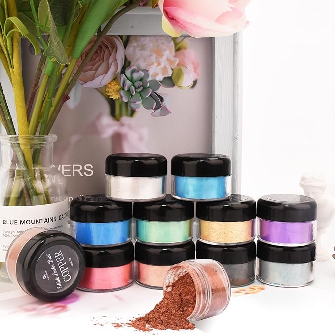 Edible Glitter - 10g Luster Dust Edible Food Grade Coloring Glitter for Cake Decorating, Baking, Drinks - Shimmer Dust Powder, Metallic Color Dusting Powder for Icing, Fondant, Candy, Cookie (Gold)