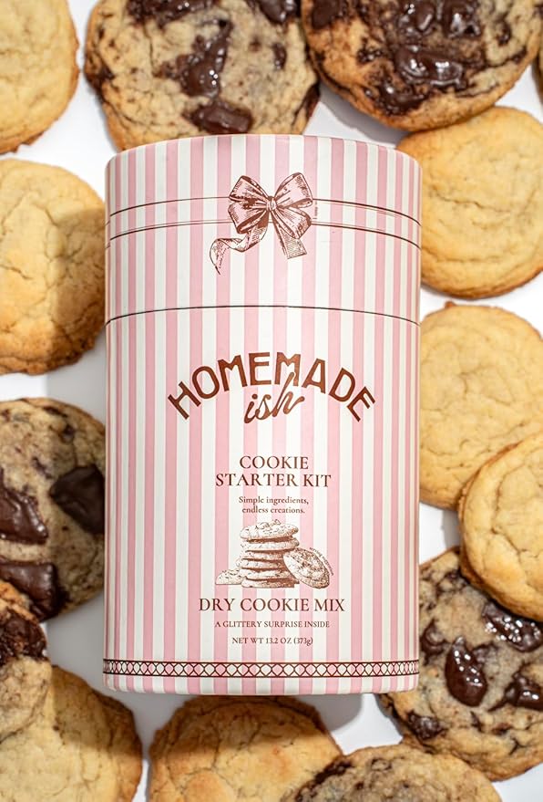 Homemade ish Dry Cookie Mix - Gourmet Dry Cookie Mix Base with Edible Glitter - Kosher - No Artificial Ingredients - Fun DIY Gift for Beginners, Families & Hosts - Makes 12 Custom Cookies