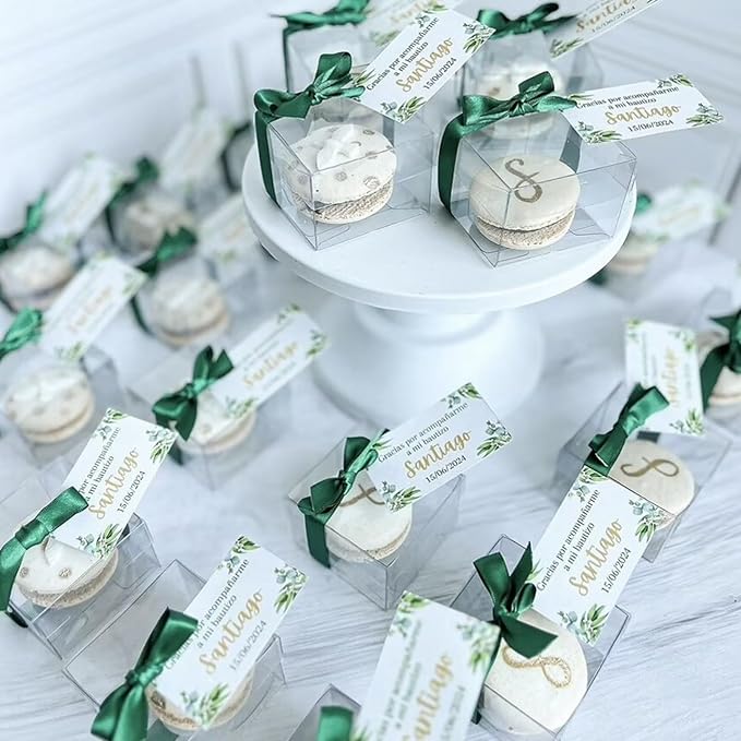 50Pack 2.17x2.17x1.38 Inch Single Macaron Boxes Chocolate Covered Ore Boxes Brownie Boxes S'Mores Treat Boxes Candy Boxes Small Gift Boxes for wedding Bridal Shower Birthday Party Favors