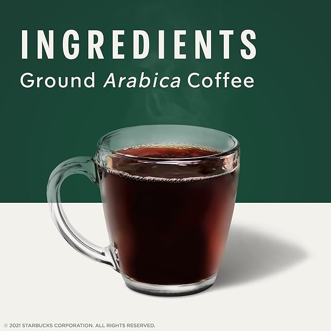 Starbucks Ground Coffee, Dark Roast Coffee, French Roast, 100% Arabica, 6 bags (18 oz each)