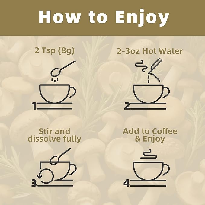 Mushroom Coffee Creamer, Vanilla Coconut Creamer, 5 Mushrooms and Ceylon Cinnamon Powder | Lion's Mane, Turkey Tail, Reishi, Maitake, Chaga, Cordyceps | Upgraded Formulation, Easy to Enjoy | 6.35 Oz