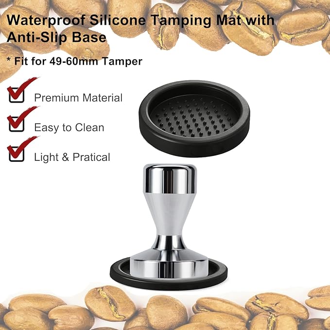 Espresso Accessories Kit 51mm Tamper: Espresso Tamper Kit, Coffee Tamper Tool Espresso Kit | WDT Tool Espresso, Dosing Funnel, Tamper Mat, Espresso Tools for Espresso Machines and 51mm Portafilters