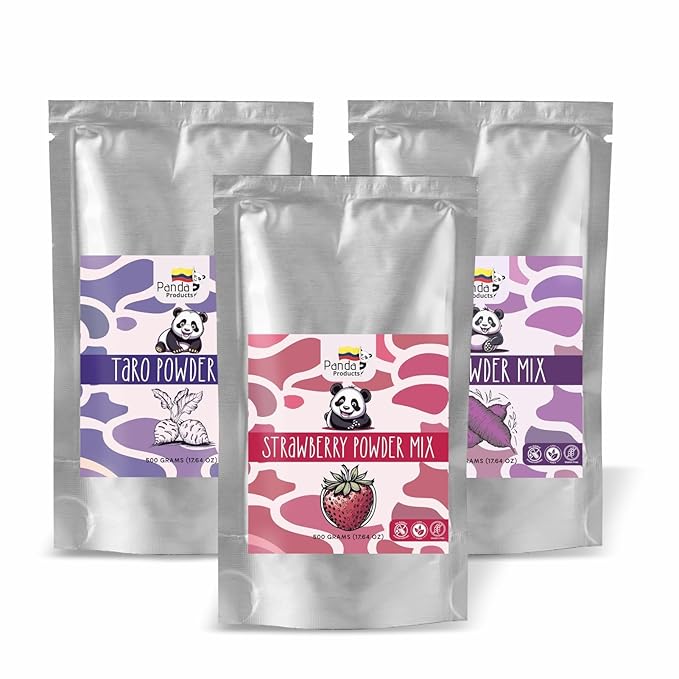 Panda Products Strawberry Powder – 17.64 oz | Premium Flavored Powder for Bubble Tea, Smoothies, Slushes, Milkshakes & Desserts