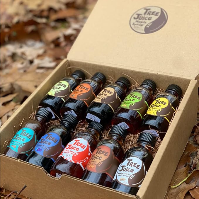 Tree Juice Maple Syrup Gift Box | Gift for Birthdays, Corporate, Holidays, and more | 10-2 ounce bottles