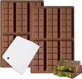 2 Pack Chocolate Bar Mold Deep for Stuffed Bar, Non-Stick Thick Chocolate Molds, Silicone Chocolate Candy Molds for Knafeh Pistachio Chocolate Bar, Candy, DIY Handmade Gifts (2 Pcs 10Snap)