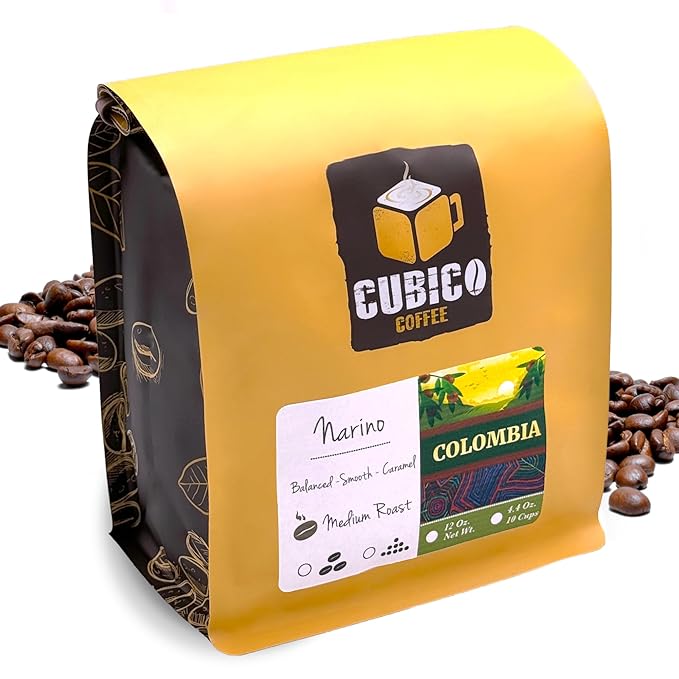 Colombian Coffee, Whole Bean Coffee, Premium Colombia Supremo Single Origin Fresh Roasted Coffee Beans | Cubico Coffee | 12 Ounce Bag