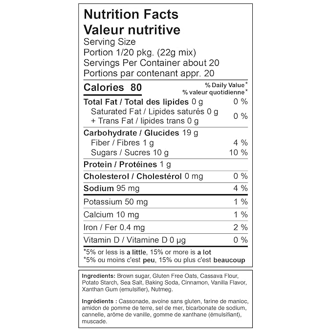 XO Baking Co. Gluten Free Oatmeal Gourmet Cookie Mix; Non-GMO; Kosher; Rice Free; Dairy Free; Soy Free; Peanut Free; No Preservatives; No Artificial Flavors or Colors, 15.5oz